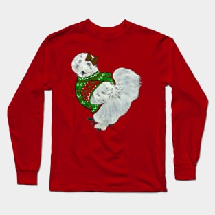 Splash Silkie Chicken In An Ugly Christmas Sweater & Bow Long Sleeve T-Shirt